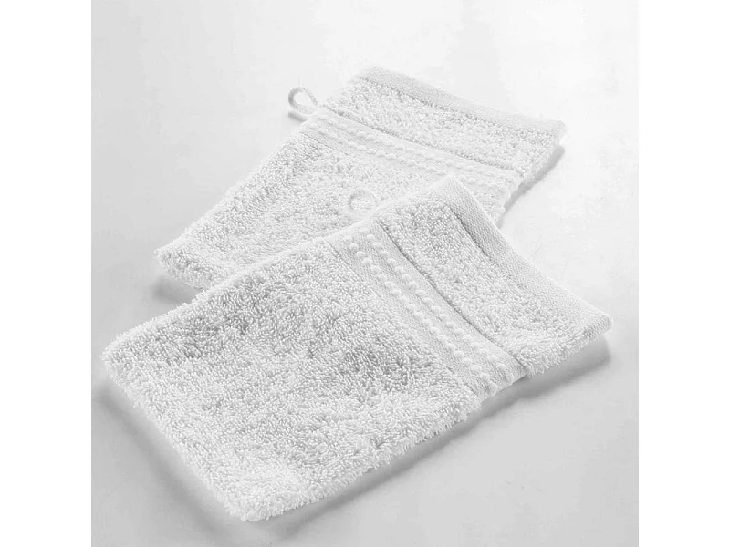 Lot de 2 Gants de Toilette "Excellence" 15x21cm Neige