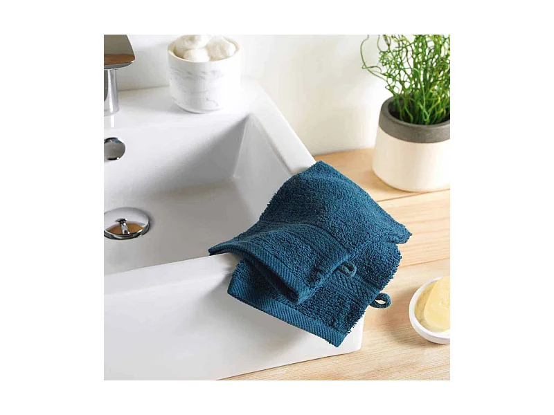 Lot de 2 Gants de Toilette "Colors" 15x21cm Bleu Nuit