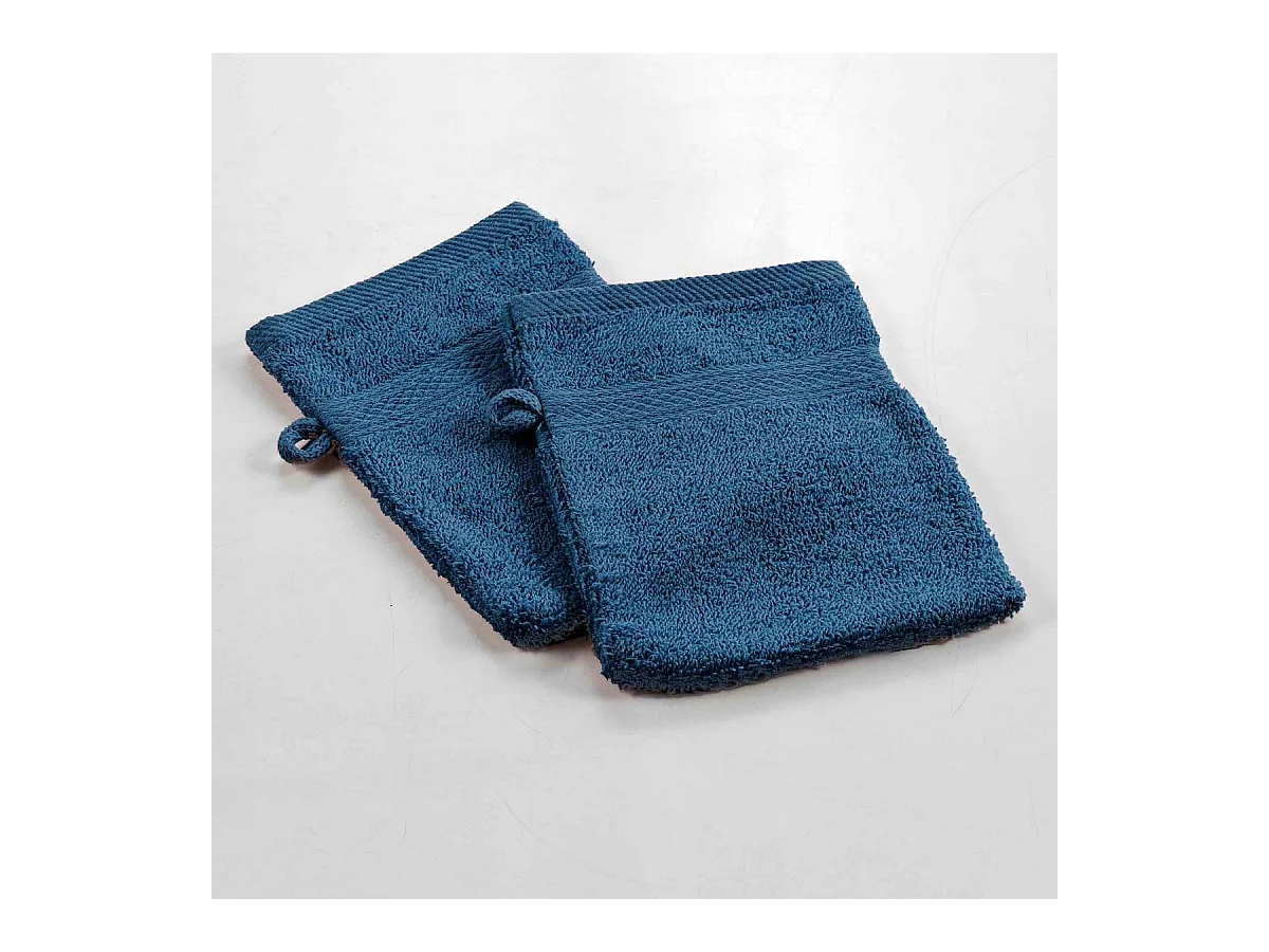 Lot de 2 Gants de Toilette "Colors" 15x21cm Bleu Nuit