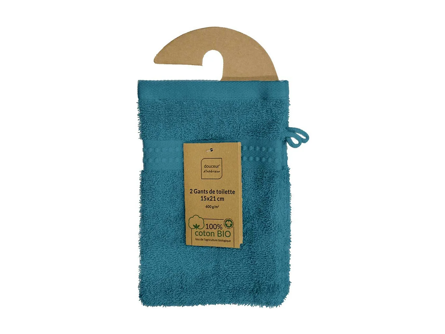 Lot de 2 Gants de Toilette "Excellence" 15x21cm Orage