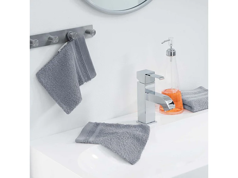 Lot de 2 Gants de Toilette "Vitamine" 15x21cm Gris