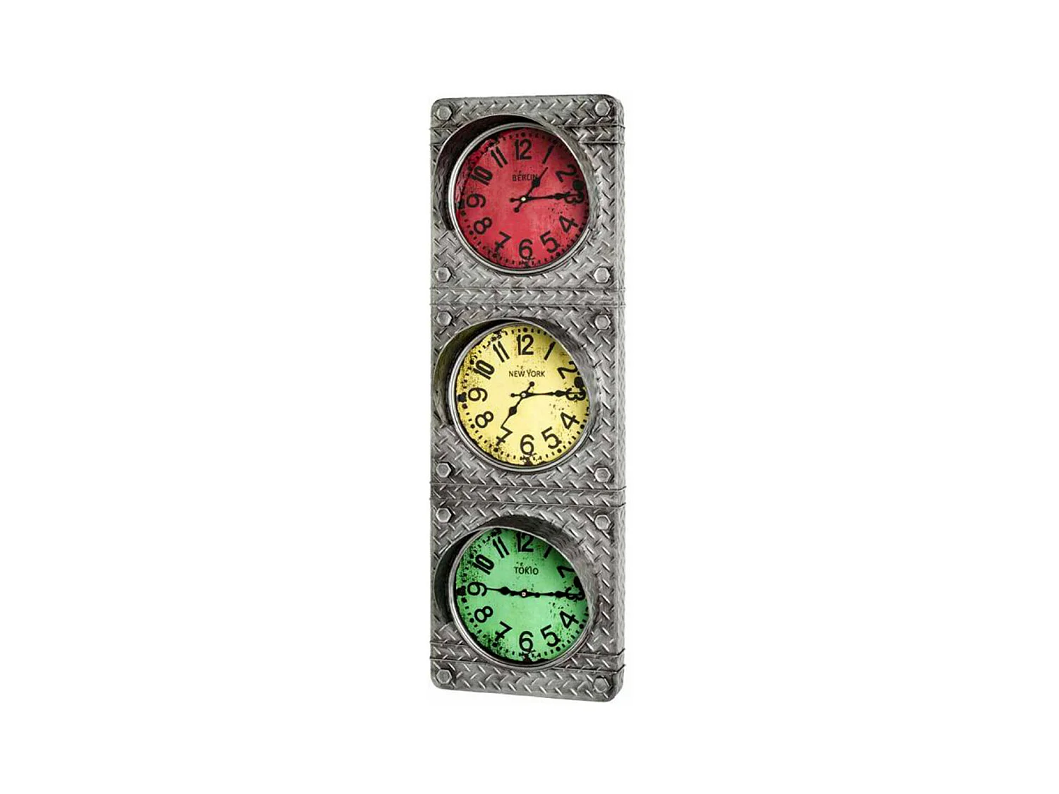 Horloge Murale Vintage "Feu Circulation" 100cm Gris