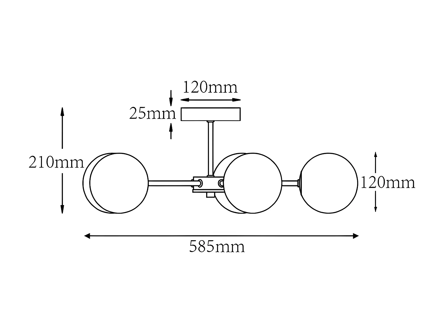 Plafon z metalu i lśniącego szkła dymionego - 5 kloszy - śr. 58,5 x wys. 21 cm - Złoty - SOFIA