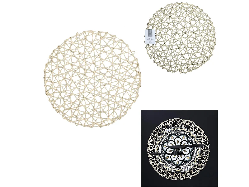 Set de Table Design "Ajouré" 38cm Beige