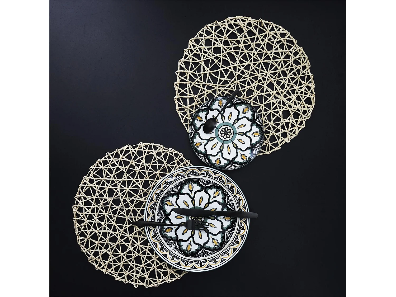 Set de Table Design "Ajouré" 38cm Beige