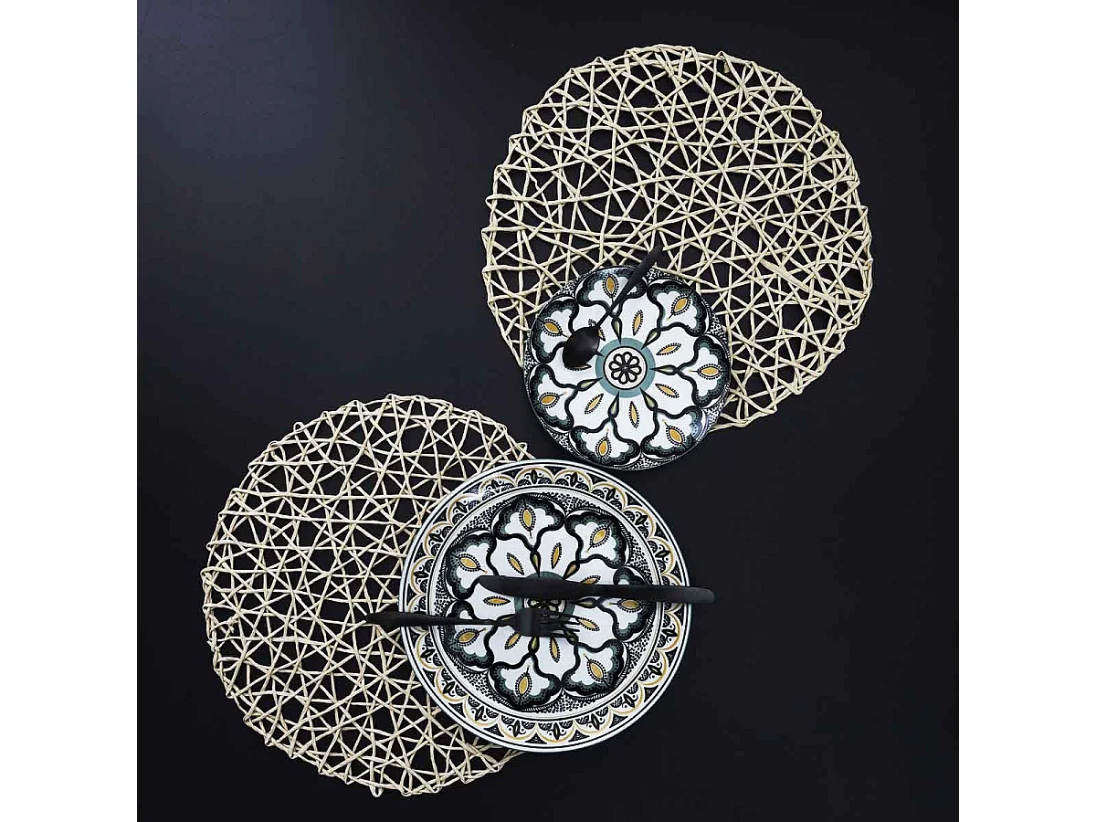 Set de Table Design "Ajouré" 38cm Beige