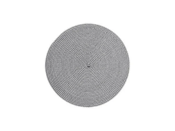 Set de Table Rond "Tressé" 38cm Noir & Blanc
