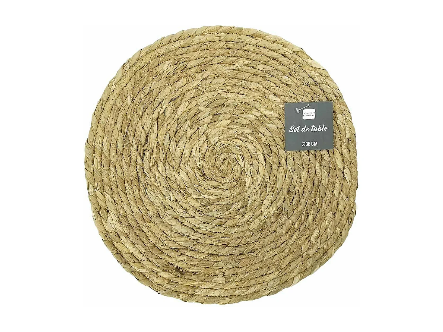Set de Table Rond "Paille de Jonc" 38cm Naturel
