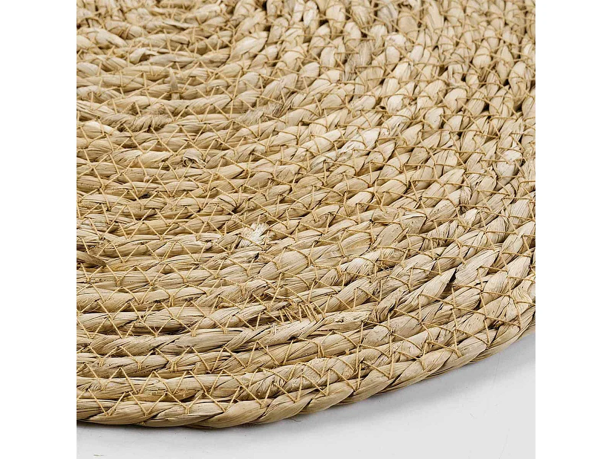 Set de Table Rond "Paille de Jonc" 38cm Naturel