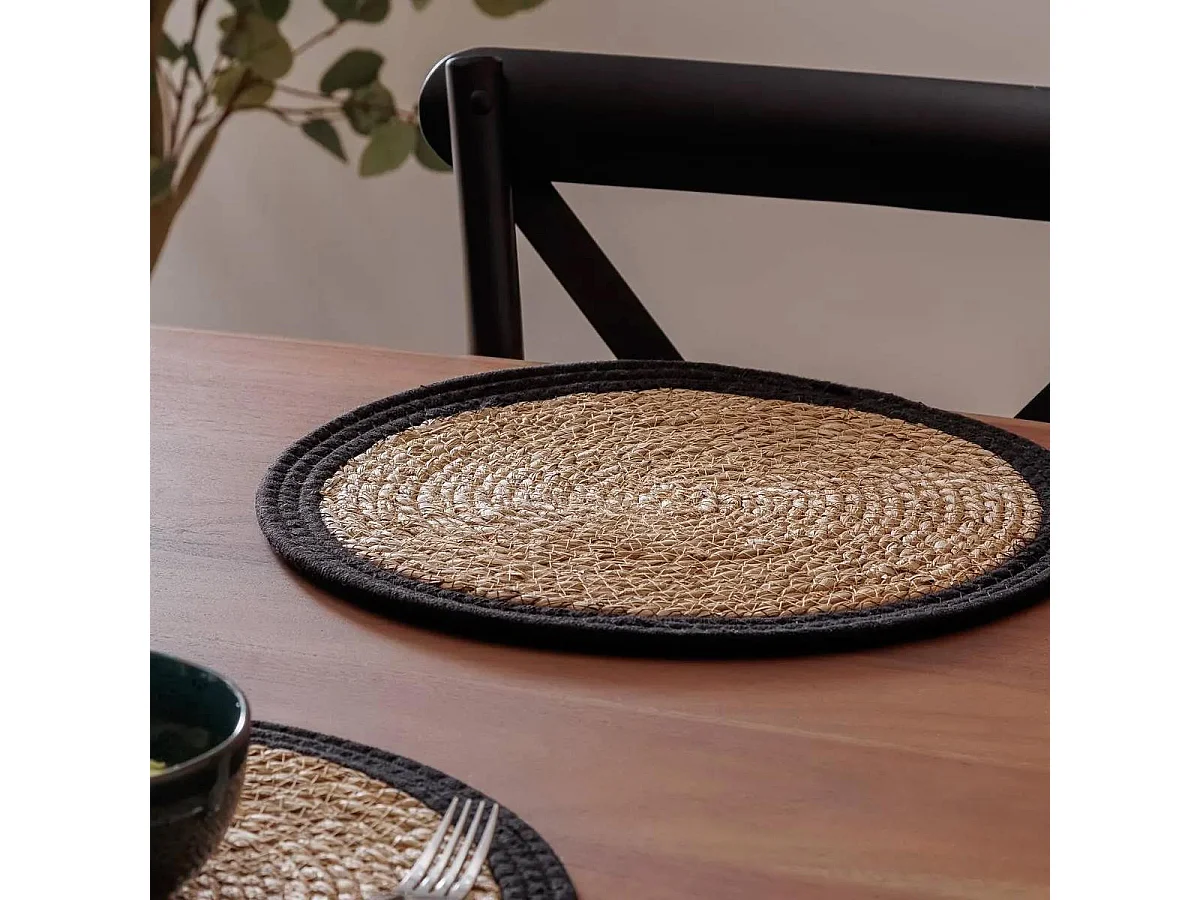 Set de Table Déco "Happy Pop" 38cm Noir