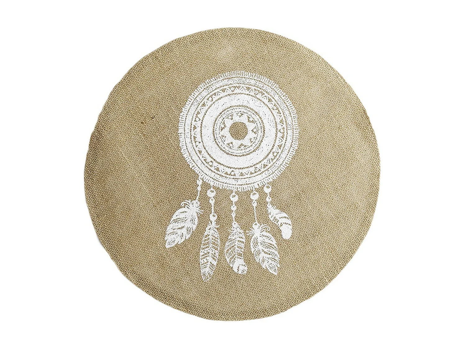 Set de Table Jute Rond "Indila" 38cm Naturel