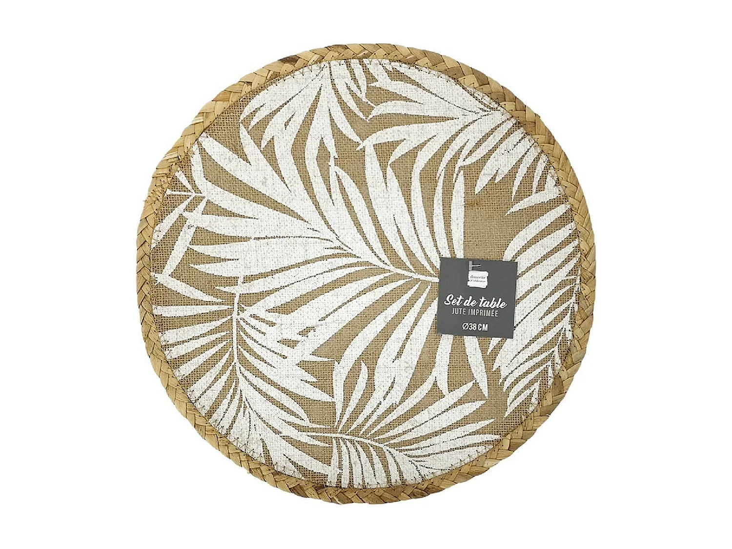 Set de Table Rond en Jute "Palam" 38cm Naturel