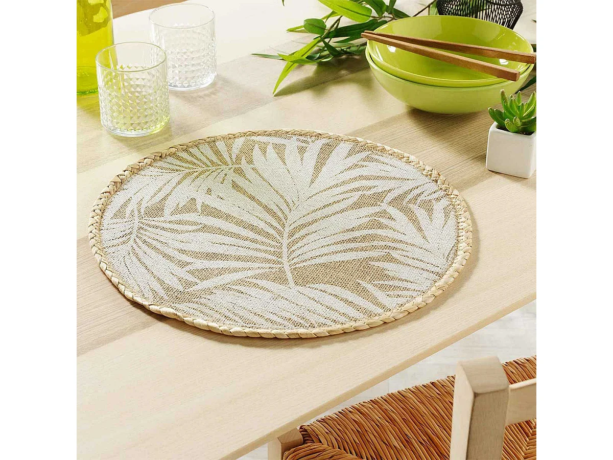 Set de Table Rond en Jute "Palam" 38cm Naturel