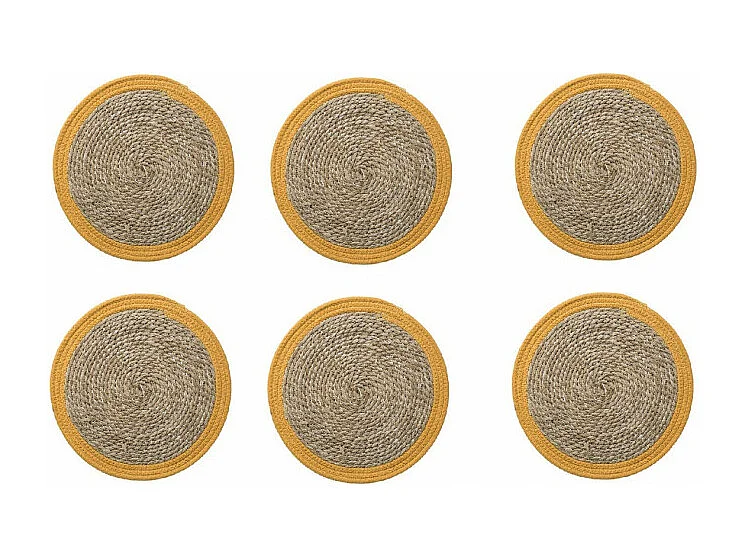 Set de Table Déco "Happy Pop" 38cm Jaune