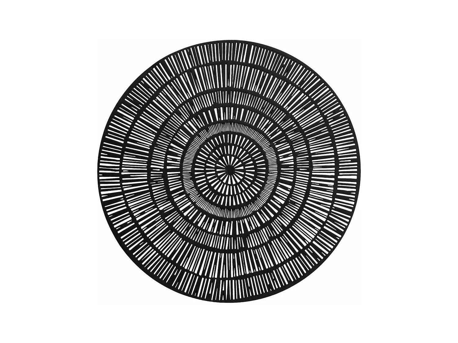 Set de Table Rond Déco "Rayon" 38cm Noir