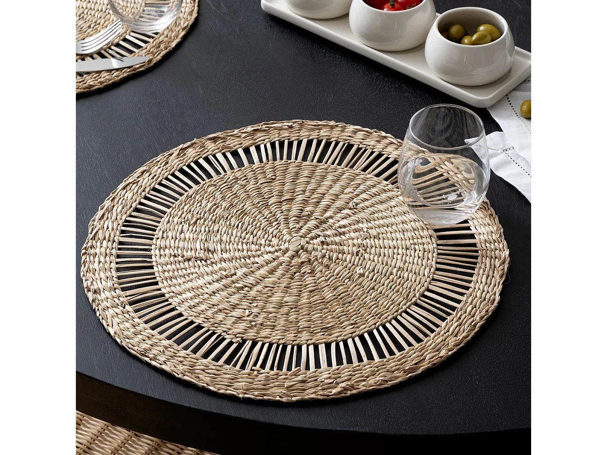 Set de Table Déco "Spring Water" 38cm Naturel