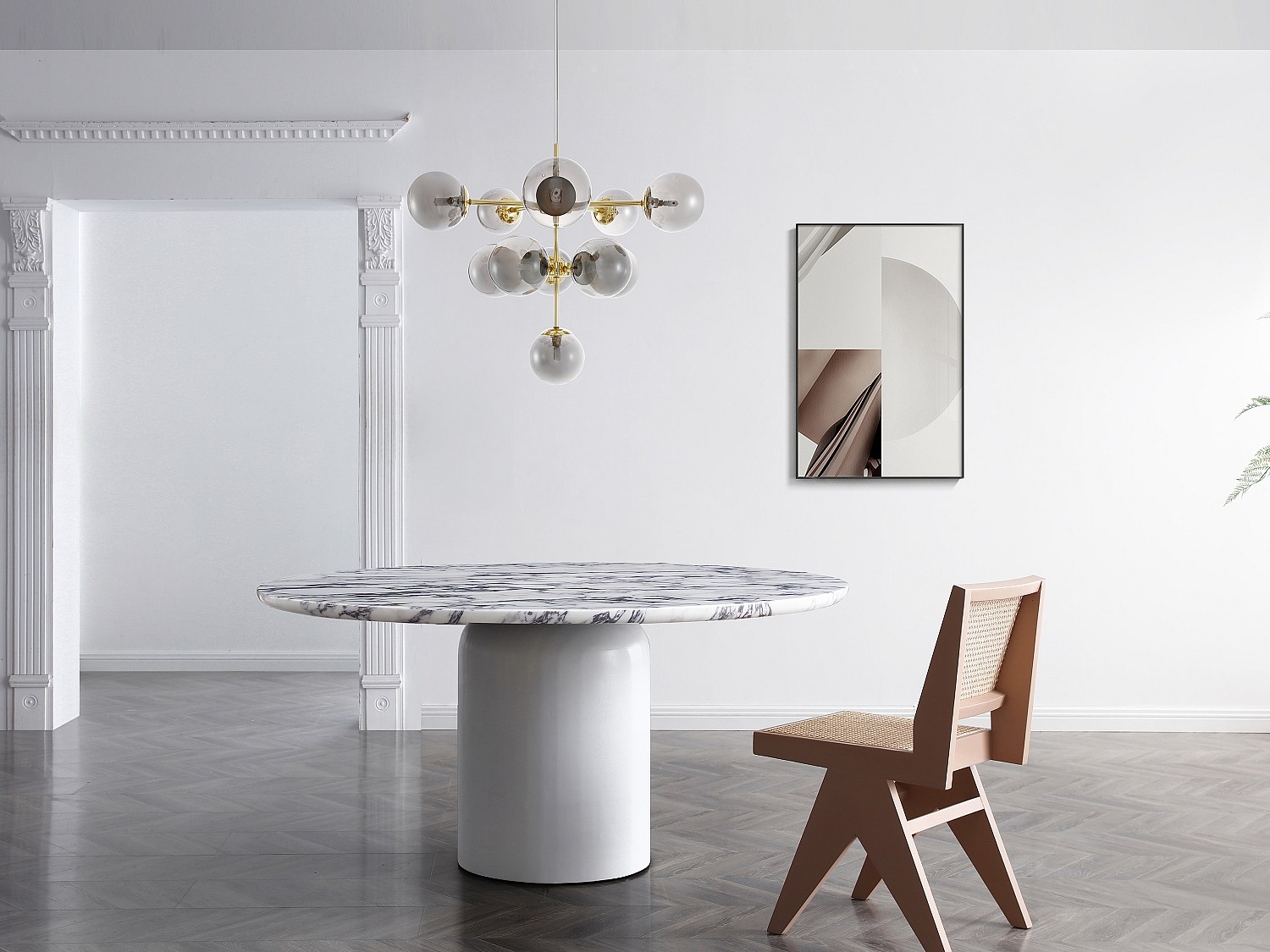 Hängeleuchte - Metall & Rauchglas glänzend - 11 Kugeln - 61 x 144 cm - Gold günstig online kaufen