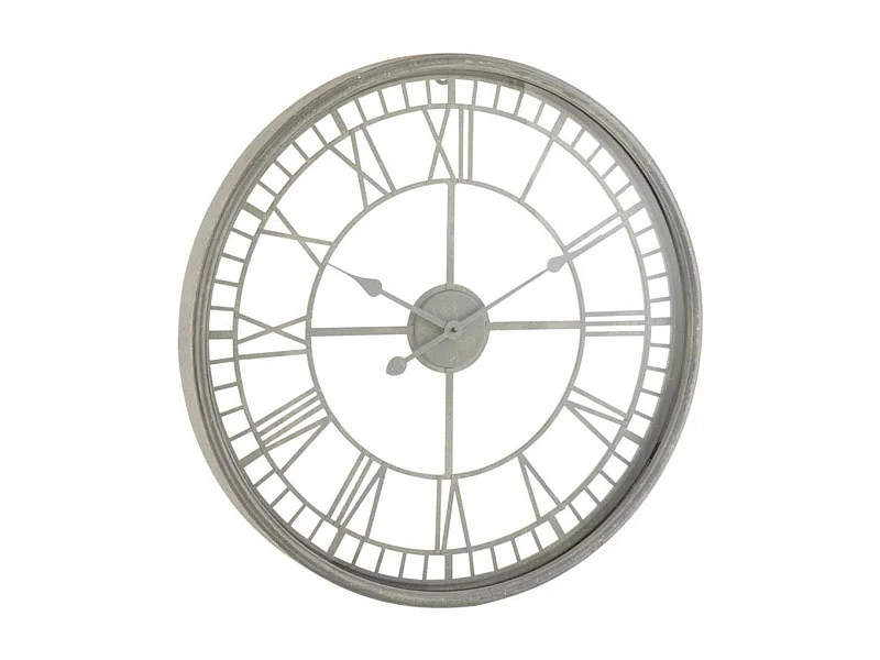 Horloge Murale Design "Métal & Verre" 67cm Gris