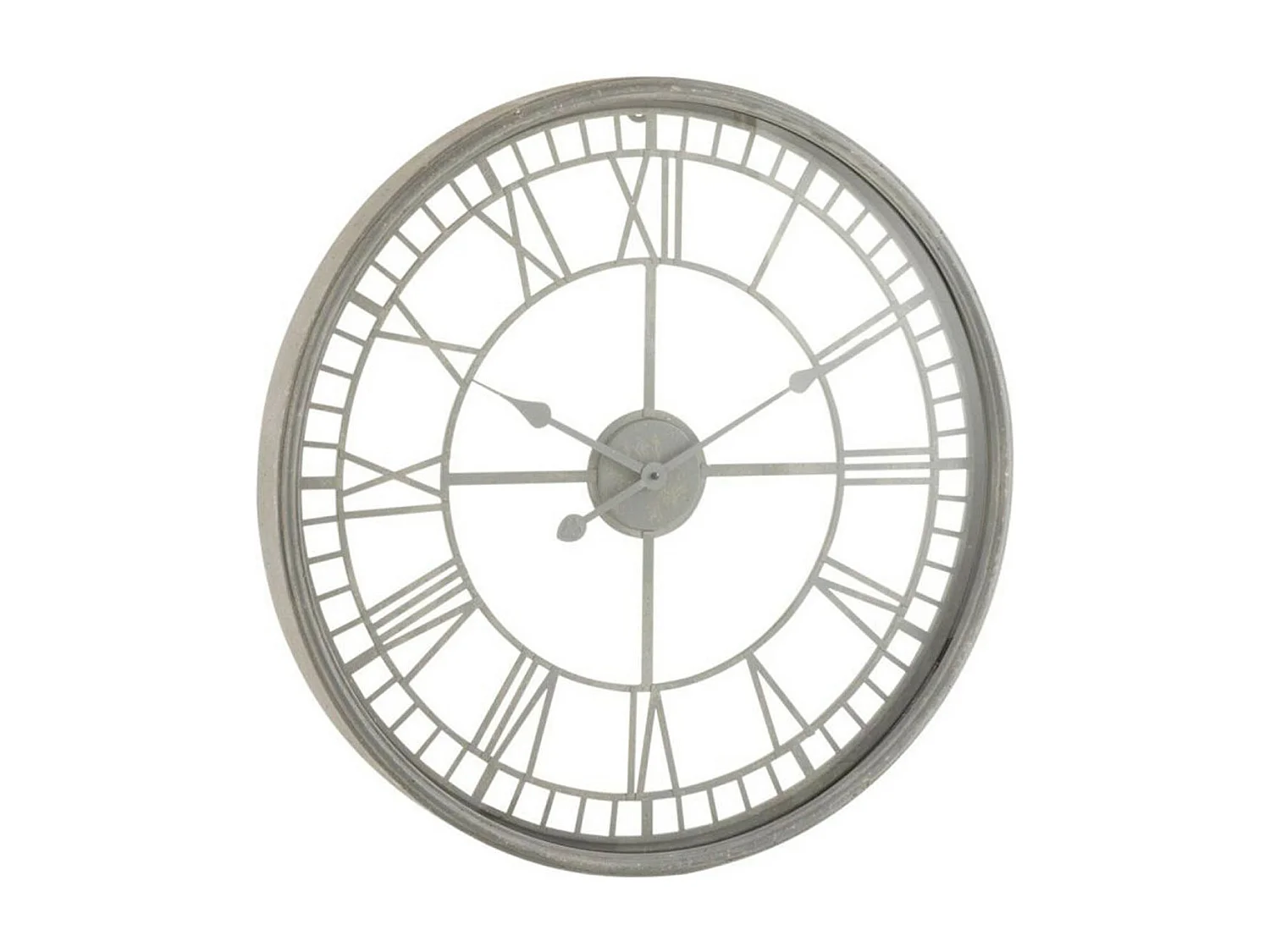 Horloge Murale Design "Métal & Verre" 67cm Gris