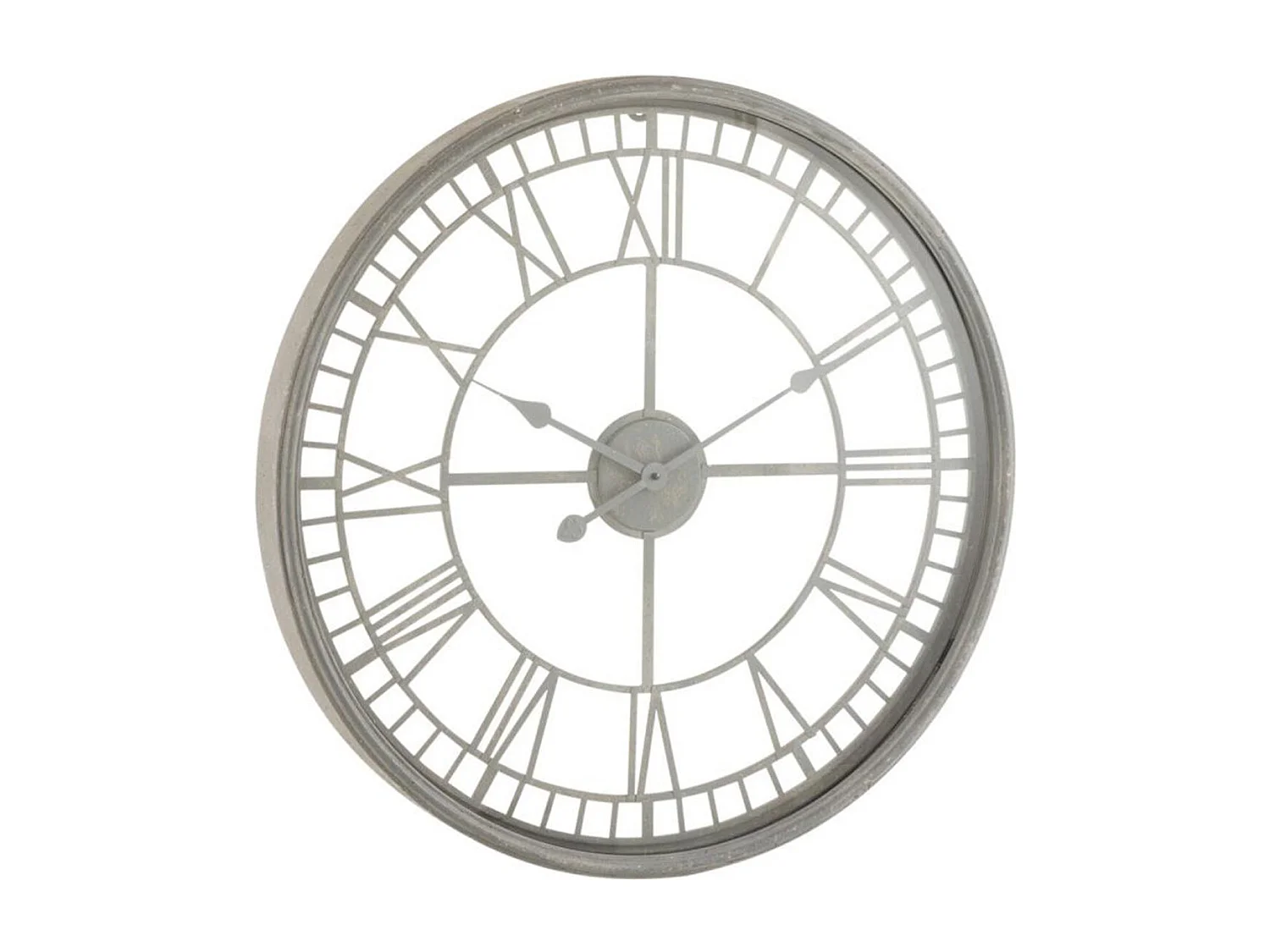 Horloge Murale Design "Métal & Verre" 67cm Gris