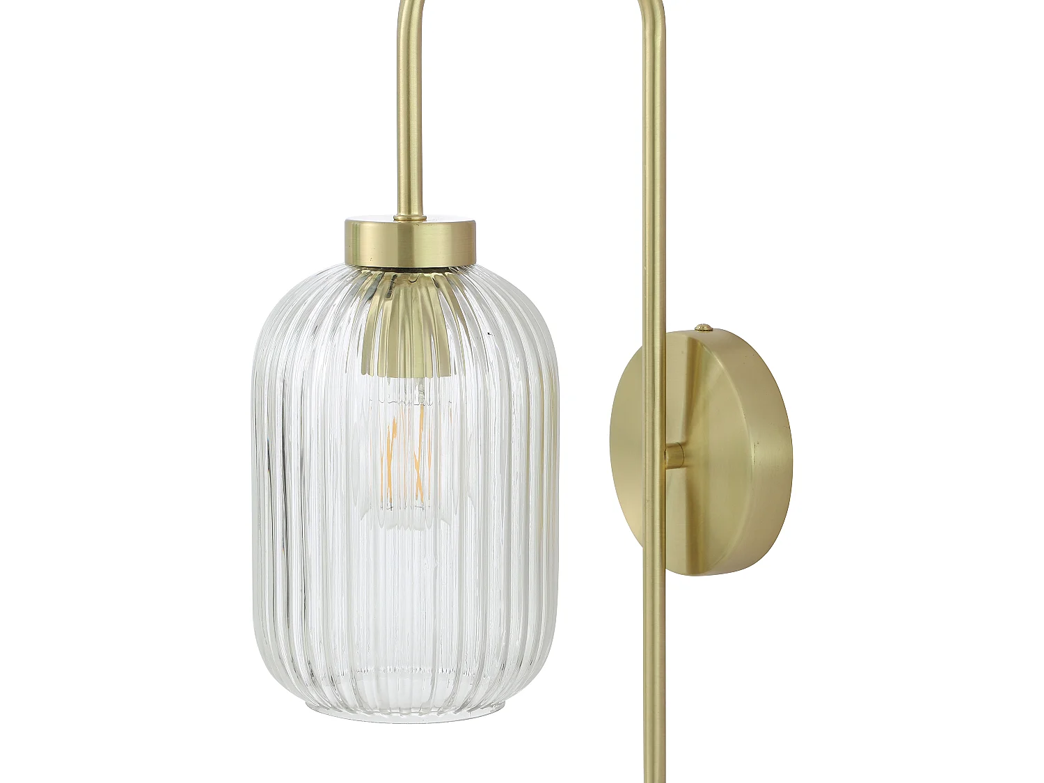 Aplique de parede vintage em metal e vidro C25xL14xA41 cm dourado - LOUXOR