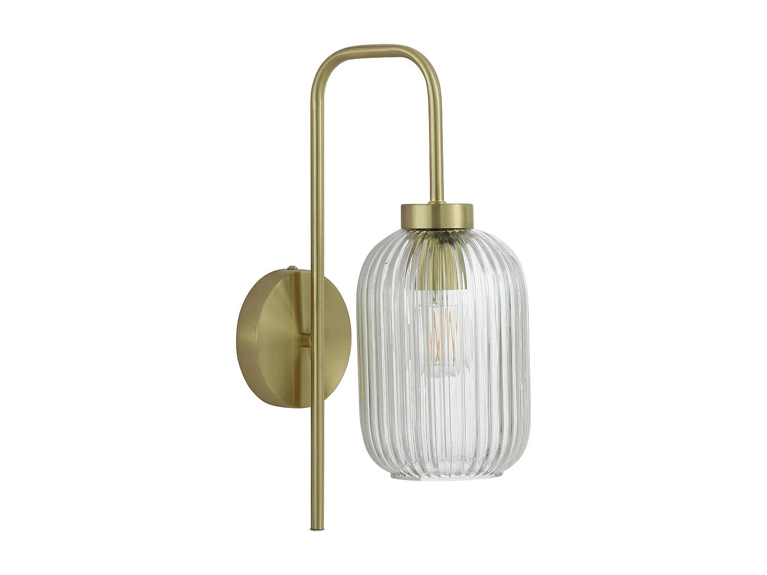 Aplique de parede vintage em metal e vidro C25xL14xA41 cm dourado - LOUXOR