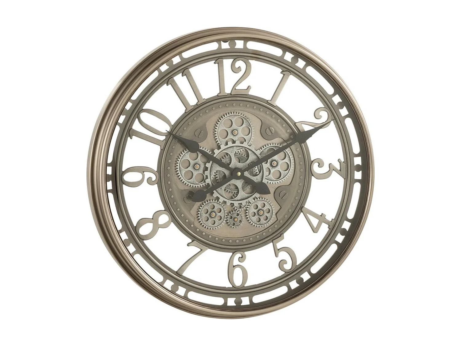 Horloge Murale Vintage "Mécanisme" 53cm Argent