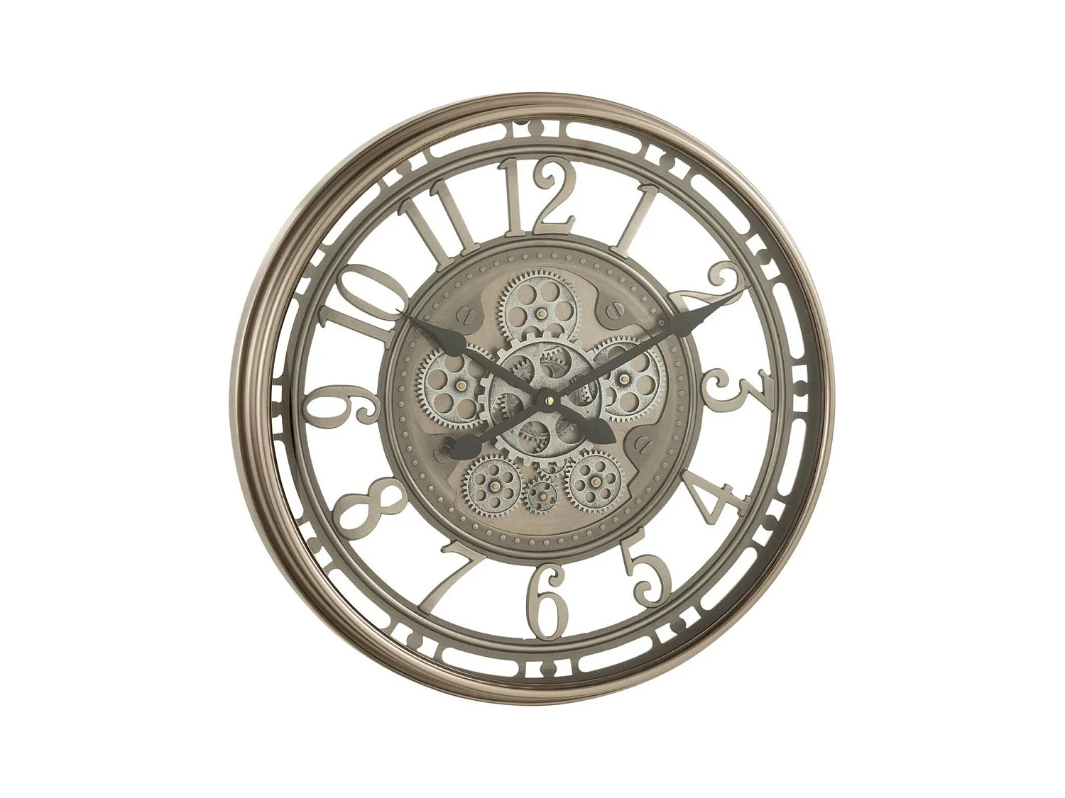 Horloge Murale Vintage "Mécanisme" 53cm Argent