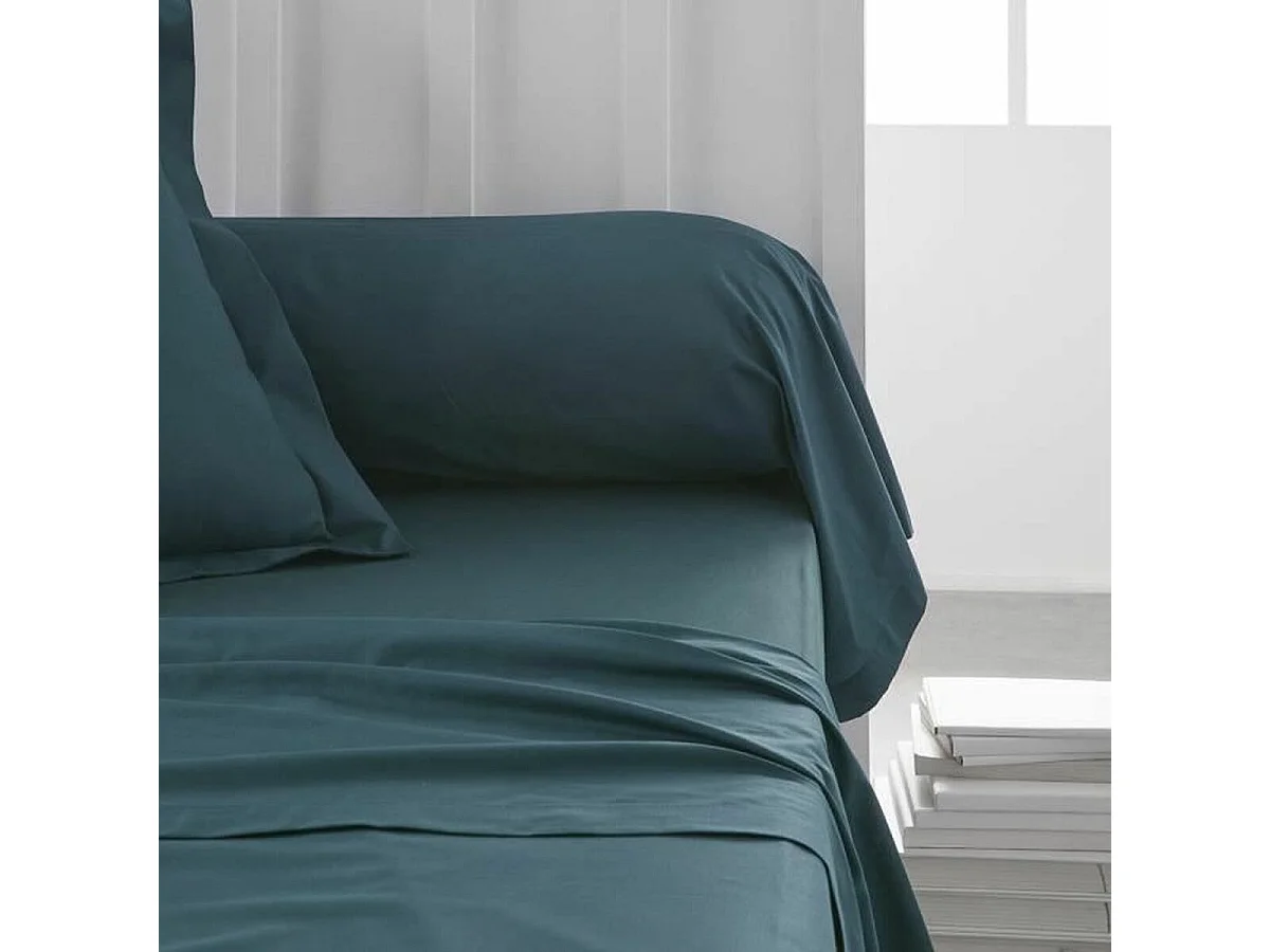 Taie de traversin  Essential - 45 x 185 cm - 100% Coton uni - Paon