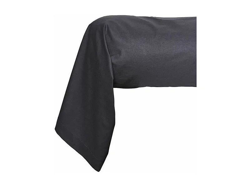 Taie de traversin - 45 x 185 cm uni - Fusain