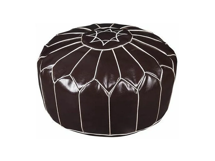 Pouf Oriental Vintage "Cottonwood" 50cm Marron