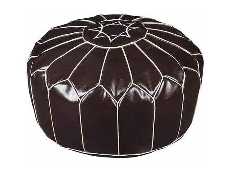 Pouf Oriental Vintage "Cottonwood" 50cm Marron