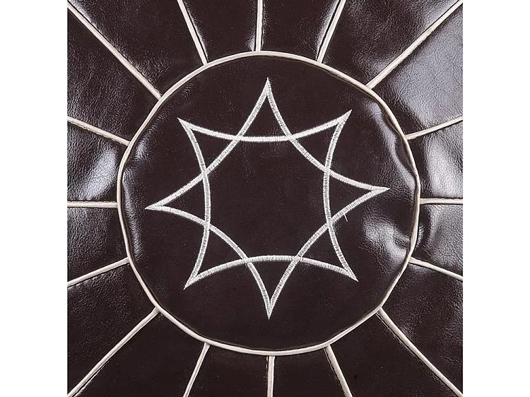 Pouf Oriental Vintage "Cottonwood" 50cm Marron