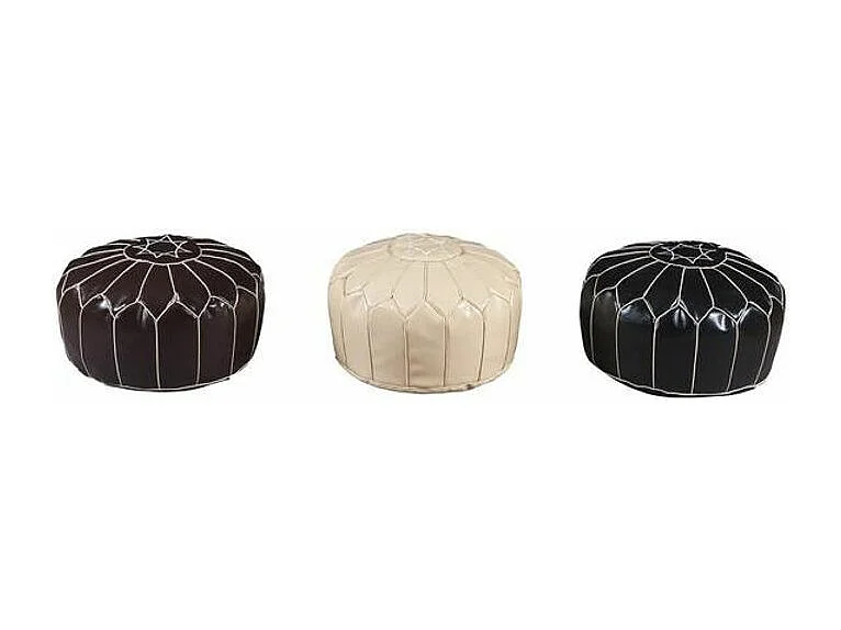 Pouf Oriental Vintage "Cottonwood" 50cm Marron