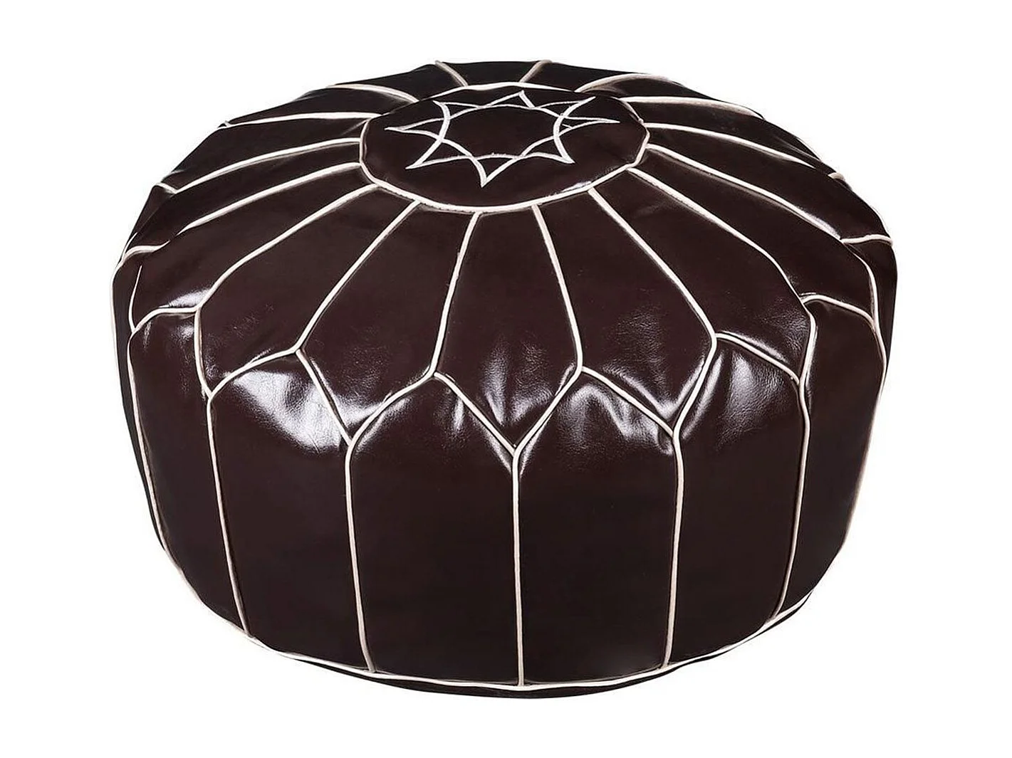 Pouf Oriental Vintage "Cottonwood" 50cm Marron