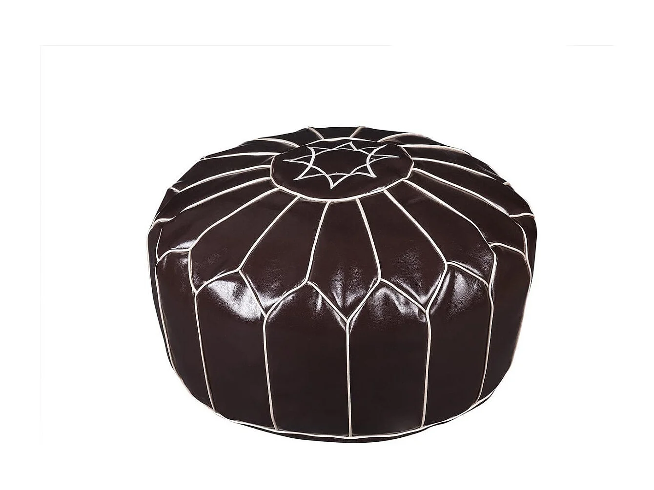 Pouf Oriental Vintage "Cottonwood" 50cm Marron
