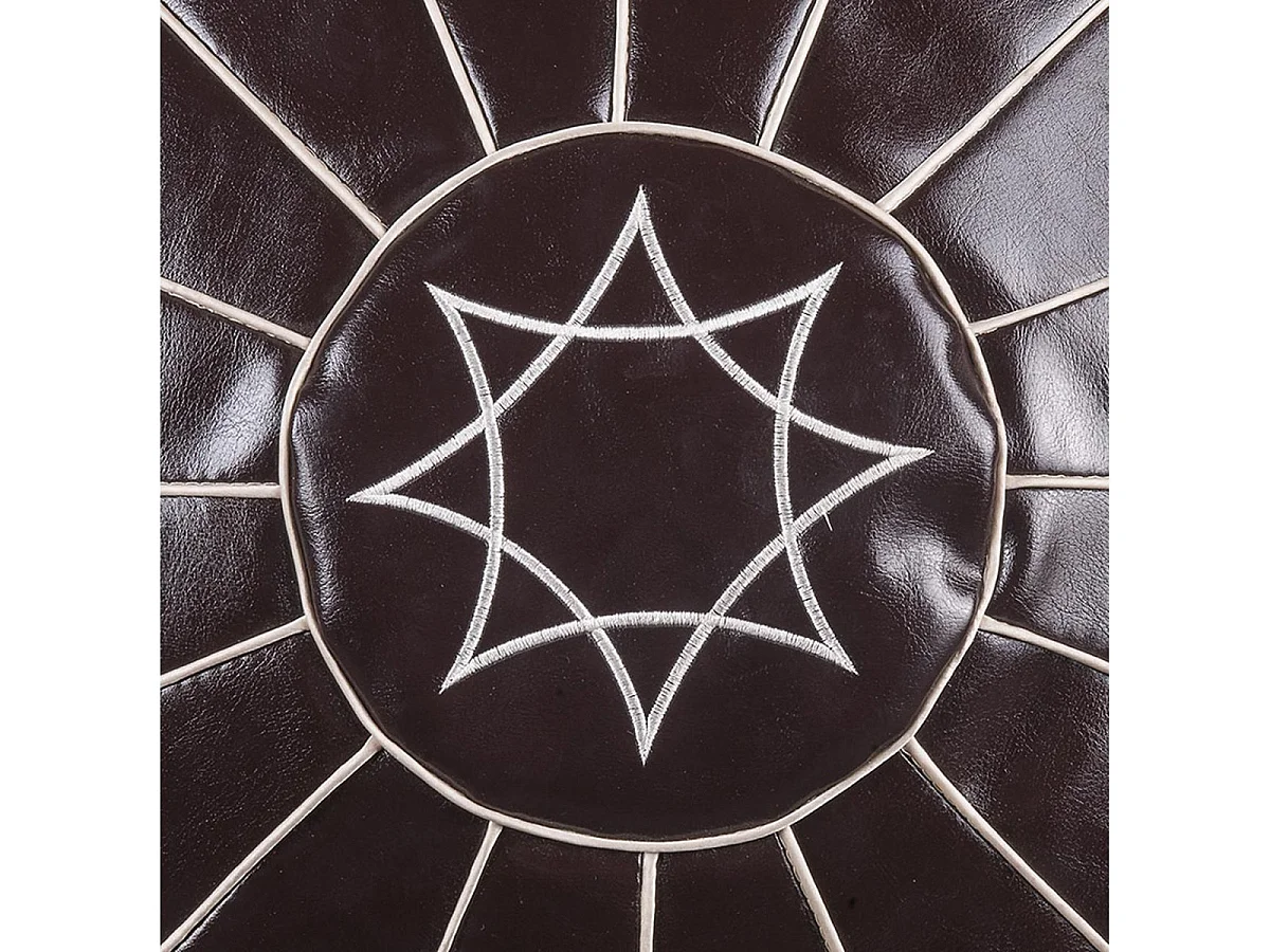 Pouf Oriental Vintage "Cottonwood" 50cm Marron