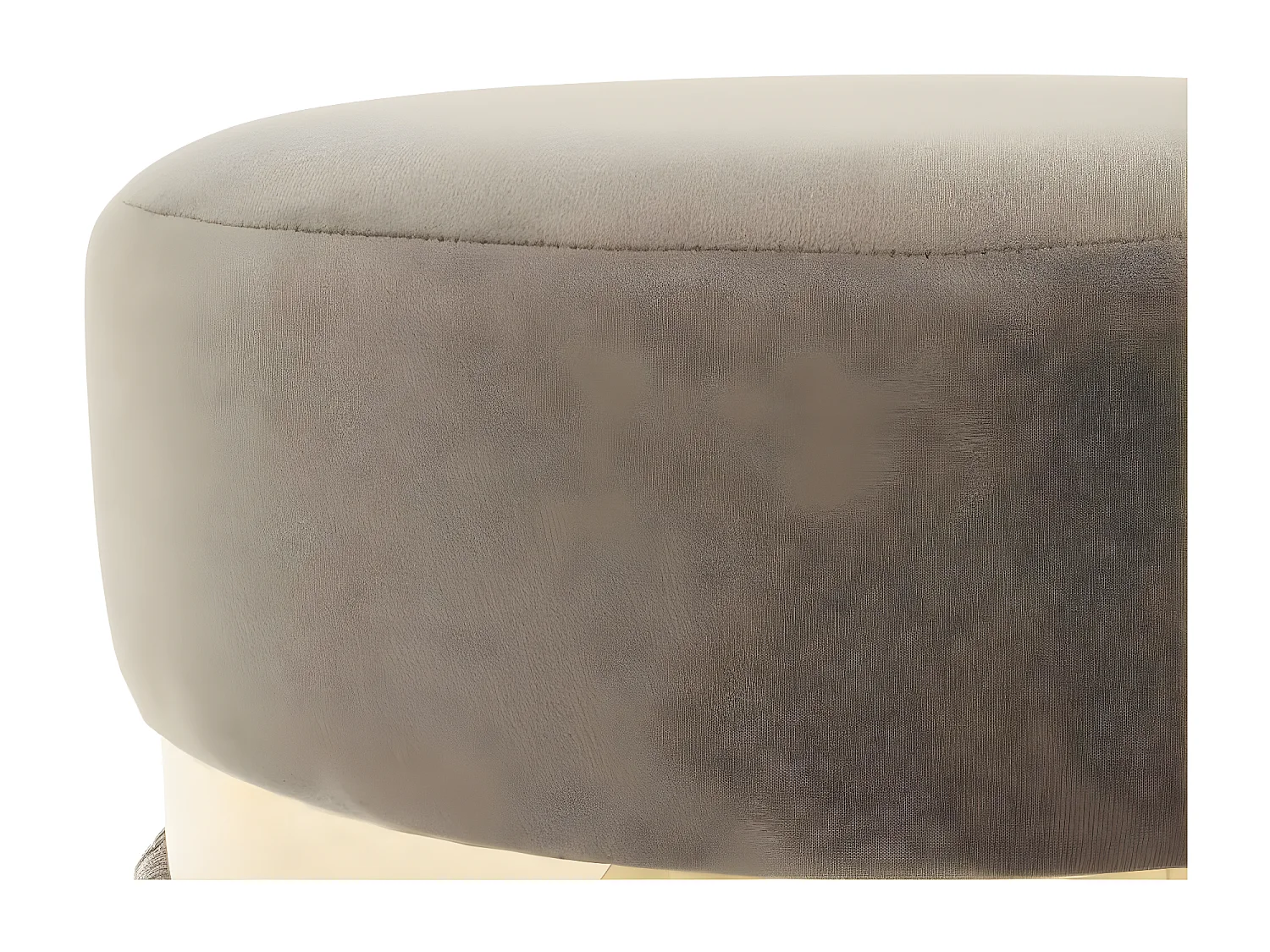 Pouf Rond Bicolore "Rebecca" 45cm Taupe & Or