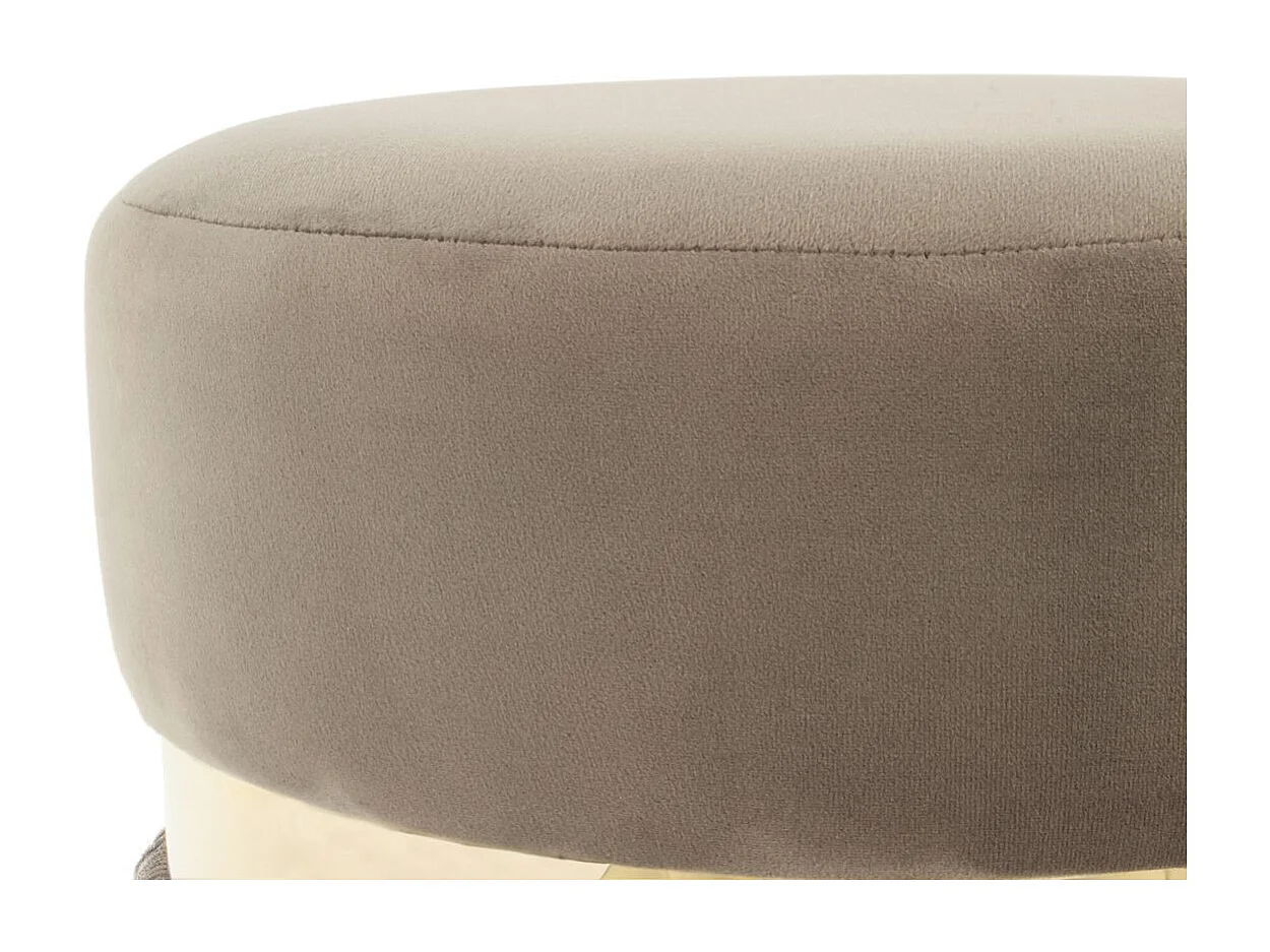 Pouf Rond Bicolore "Rebecca" 45cm Taupe & Or