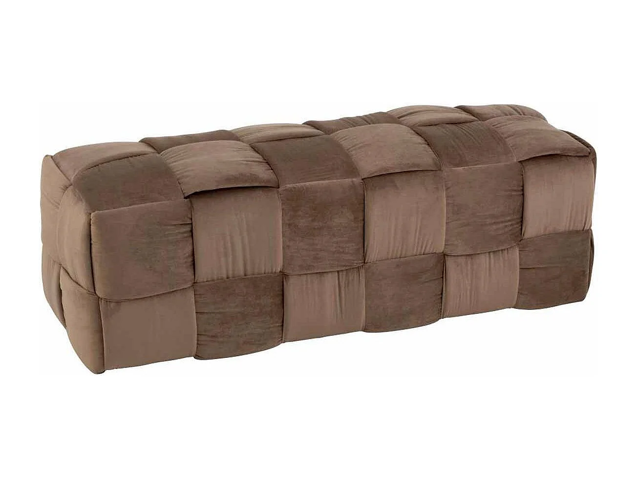 Rechthoekige poef in bruine stof Jared L 120 cm