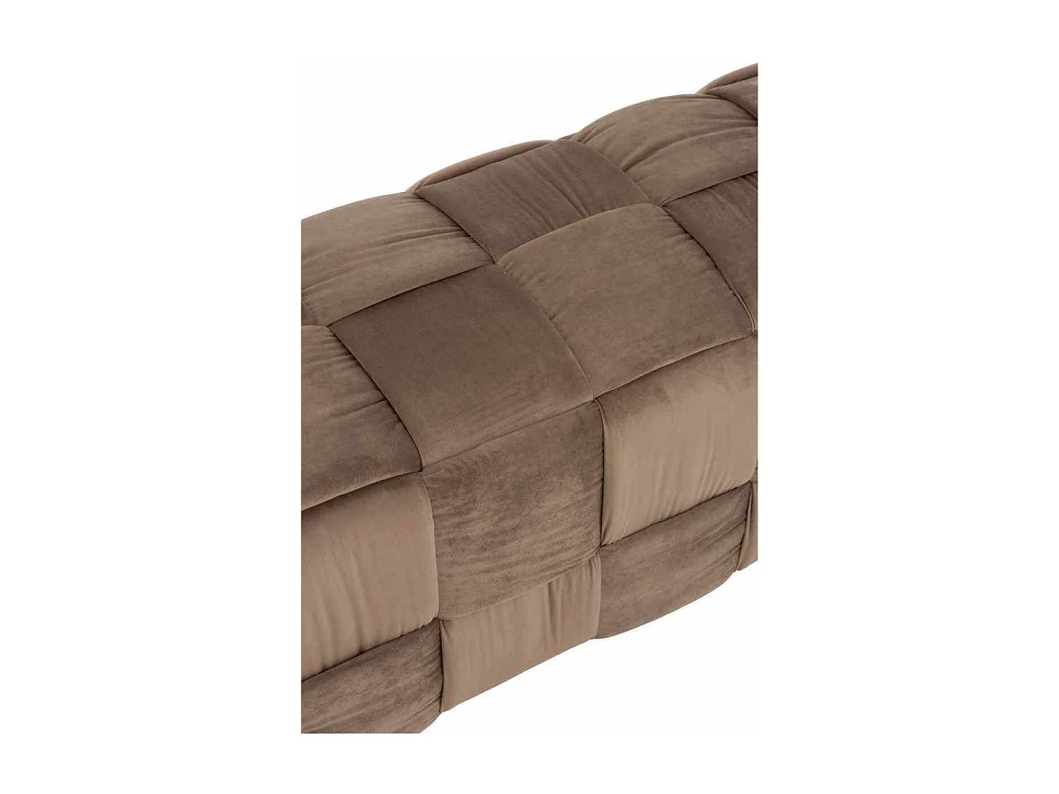 Rechthoekige poef in bruine stof Jared L 120 cm