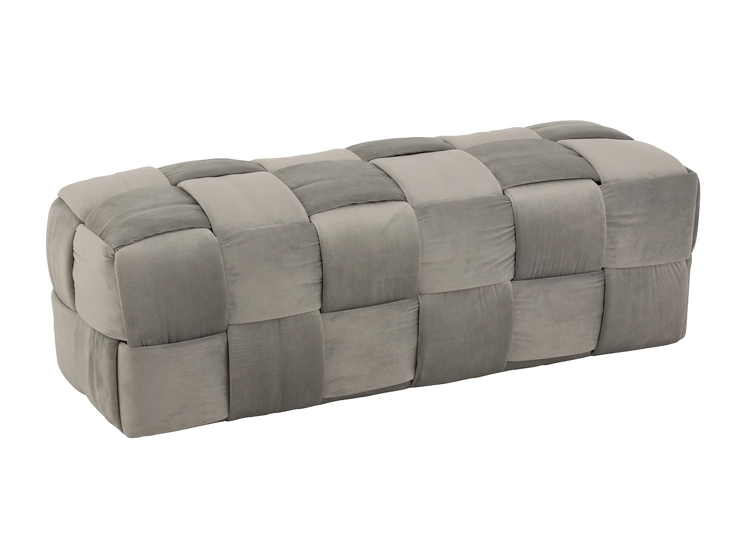 Pouf Design "3 Personnes" 120cm Gris Clair