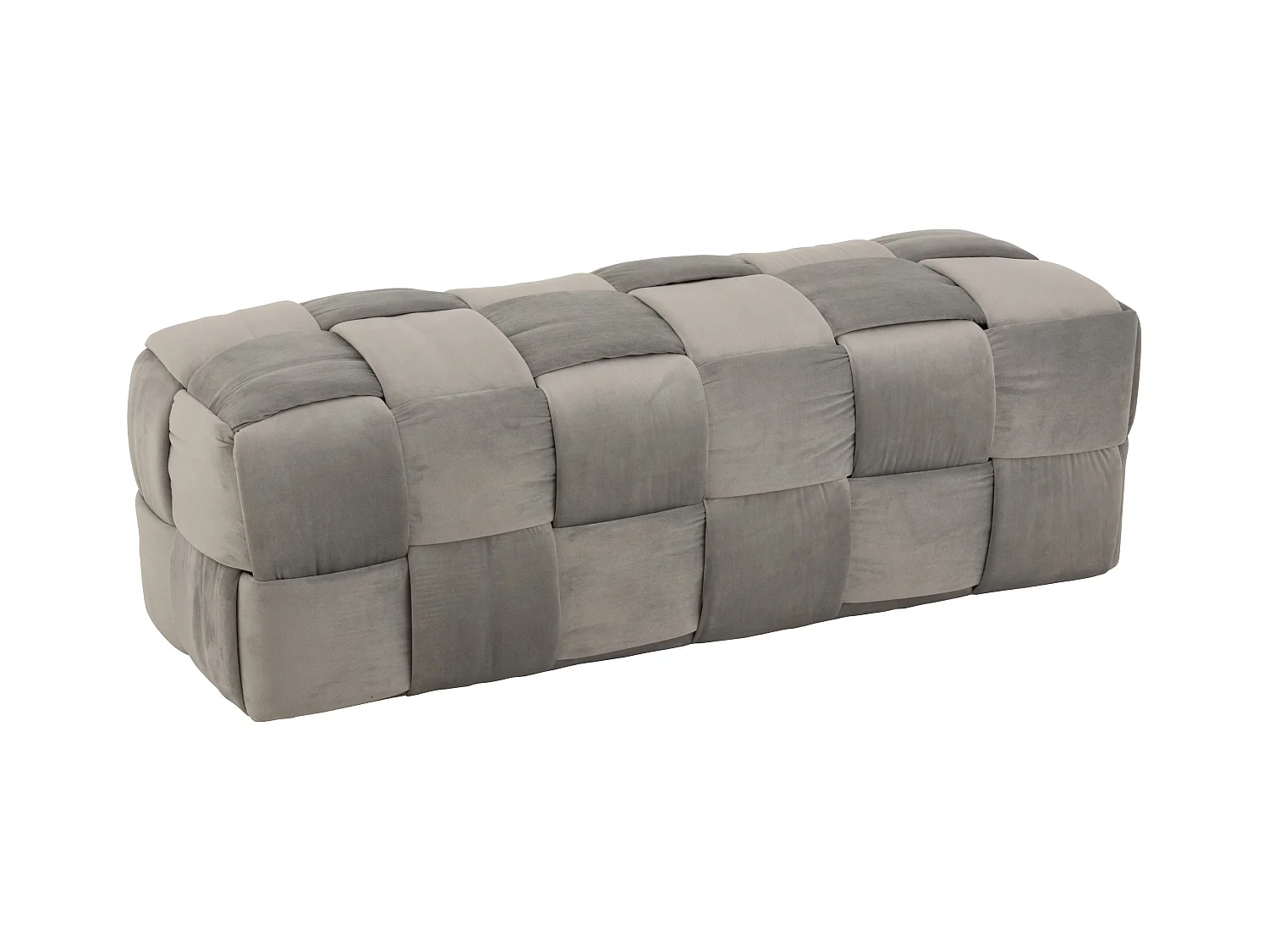 Pouf Design "3 Personnes" 120cm Gris Clair