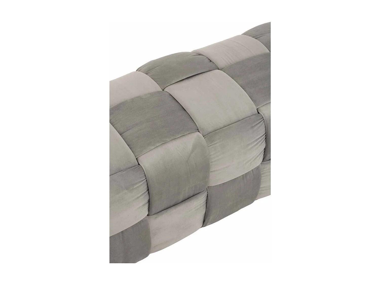 Lopez rechthoekige lichtgrijze stoffen poef L 120 cm