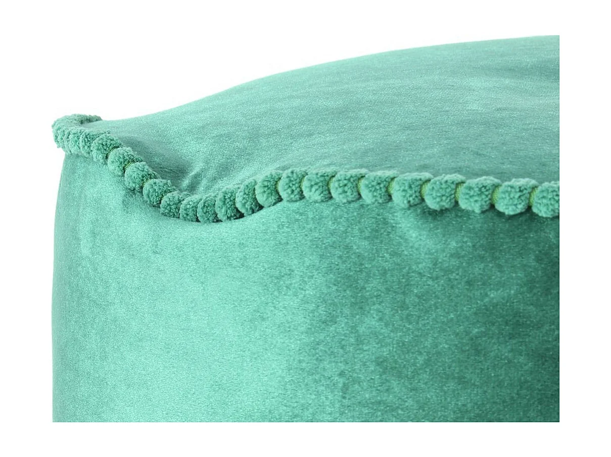 Pouf Déco à Pompons "Taj Mahal" 45cm Vert
