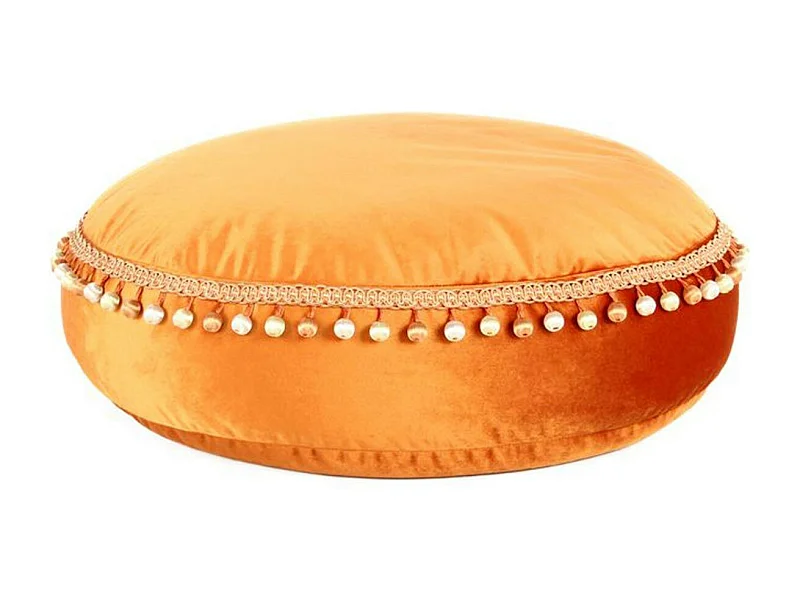 Pouf Déco à Pompons "Taj Mahal" 65cm Bronze