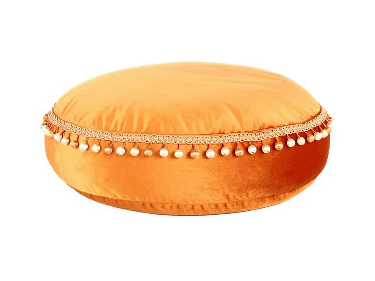 Pouf Déco à Pompons "Taj Mahal" 65cm Bronze