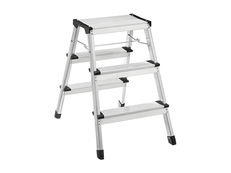 Marchepied Design "3 Marches" 62cm Argent & Noir