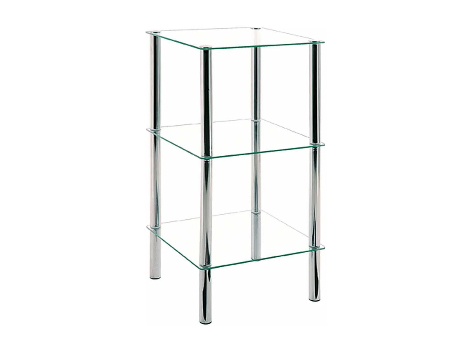 Étagère 3 Niveaux Carrée "Eliot" 77cm Transparent