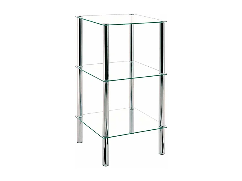 Étagère 3 Niveaux Carrée "Eliot" 77cm Transparent